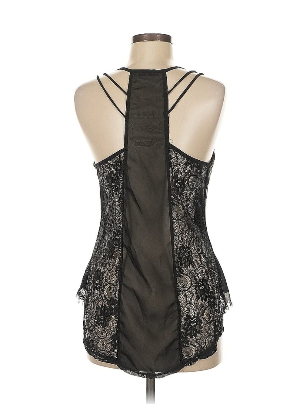 Arden B Black Lace Strappy Chemise